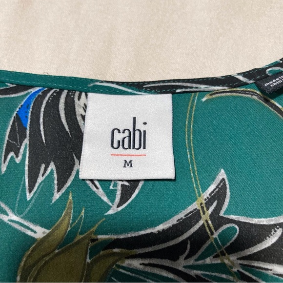 CAbi‎ Green Peplum Tank Top with Floral Design - Picture 4 of 11